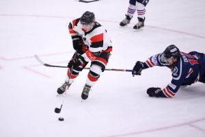 #8 Jordan Leyden in action against the Comets in the last encounter